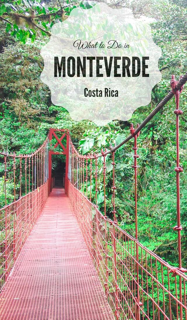 Three days guide to Monteverde Cloud Forest Reserve - the lush escape of Costa Rica: what to do in Monteverde Costra Rica in four days. Where to see the wild animals, including white-faced monkeys, go ziplining, join the coffee tour and what to eat. #CostaRica #Monteverde #SantaElena