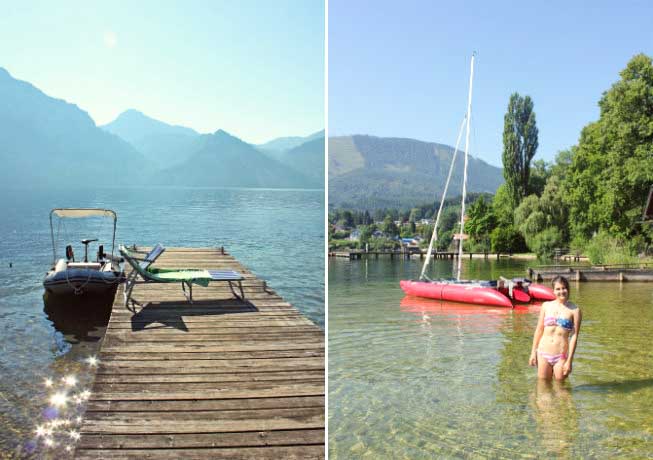 Austria bathing in lake