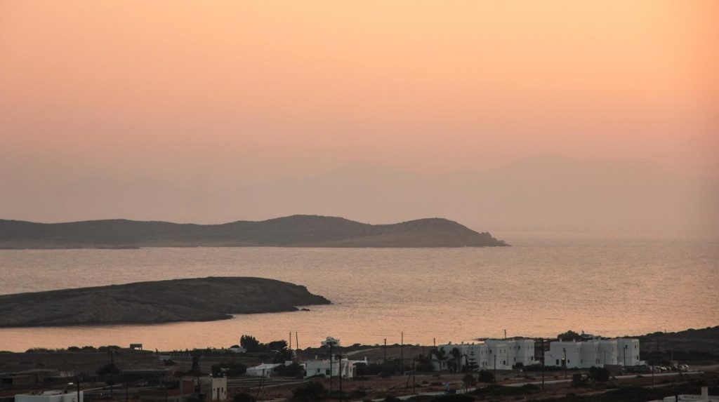 greek island holiday - sunset over the sea