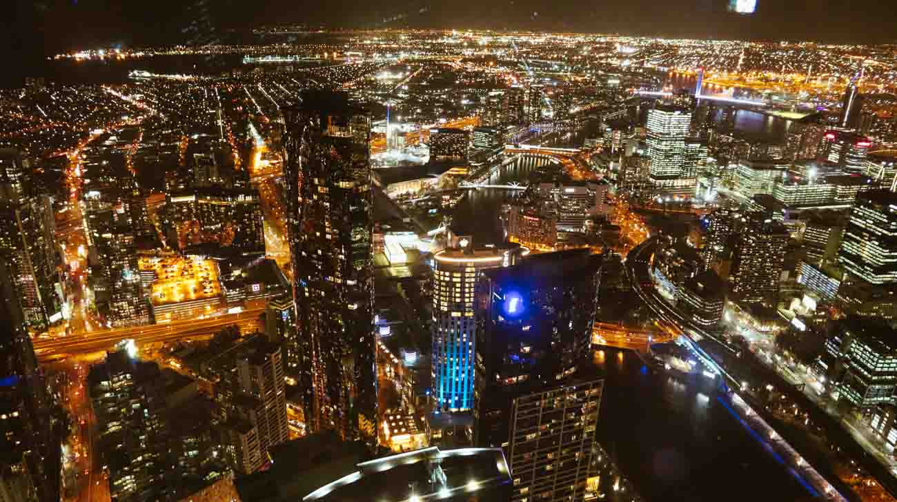 Melbourne night view from Eureka Skydeck 
