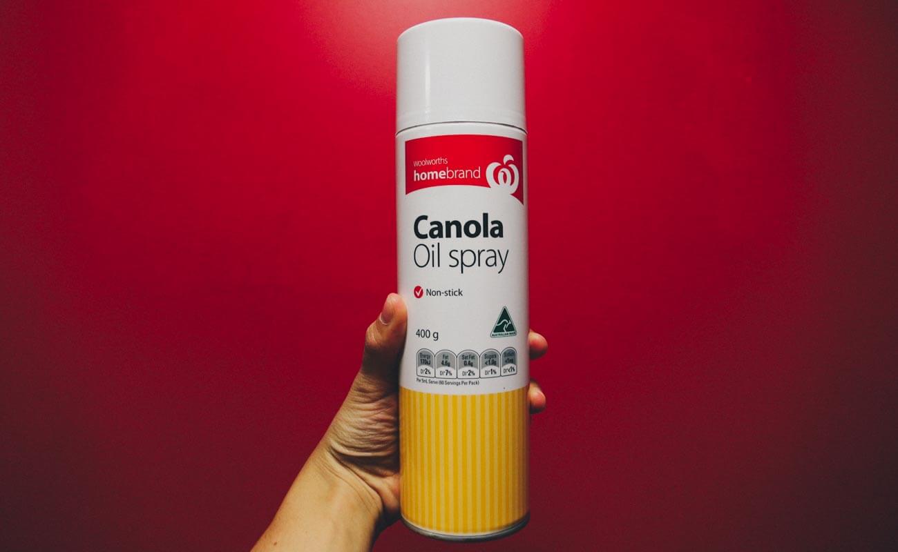 Typical Aussie things that surprised me, canola oil spray
