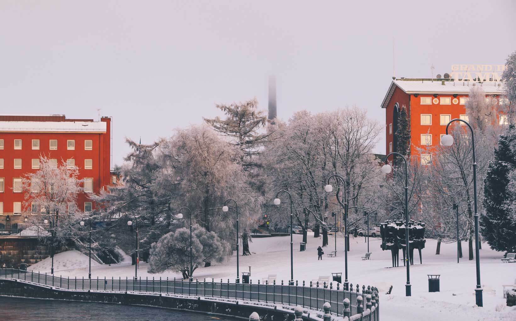 Kirjastonpuisto park in winter. Things to do in Tampere on a winter holiday in Finland-2