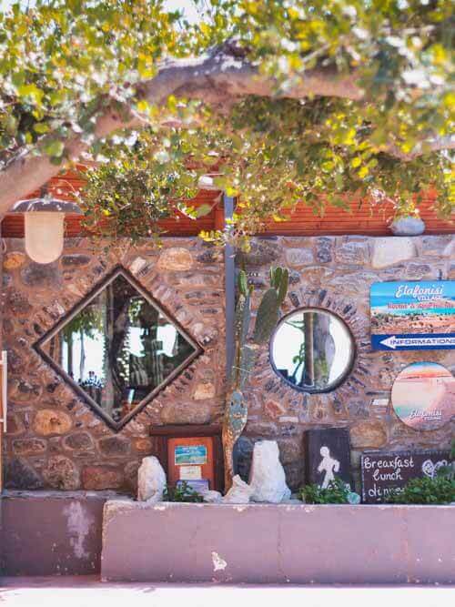 Panorama Restaurant in Elafonisi. Back yard. 5 Restaurants in Crete to visit on your Greek island vacation