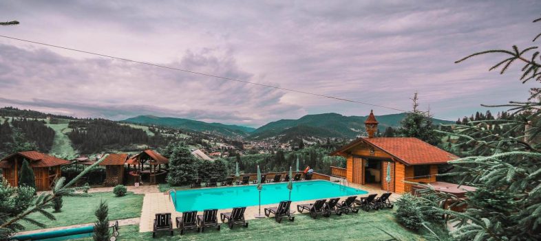 Kids' summer camp in Ukraine Carpathians, Alpenhof Hotel Pool_