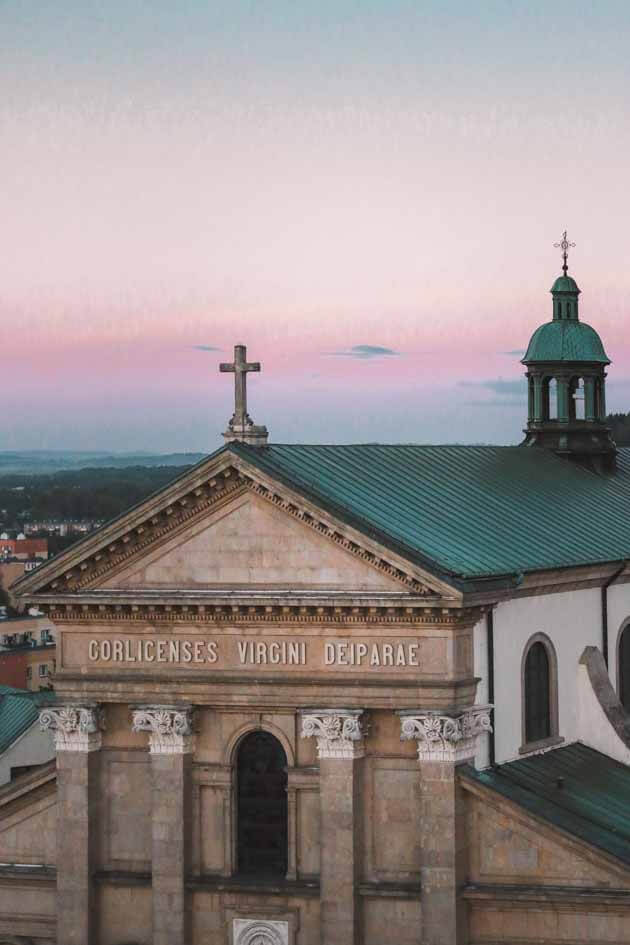 Gorlice Town Hall Church View. The City of Light Gorlice- a Perfect Base for Exploration of Beskid Niski Mountains