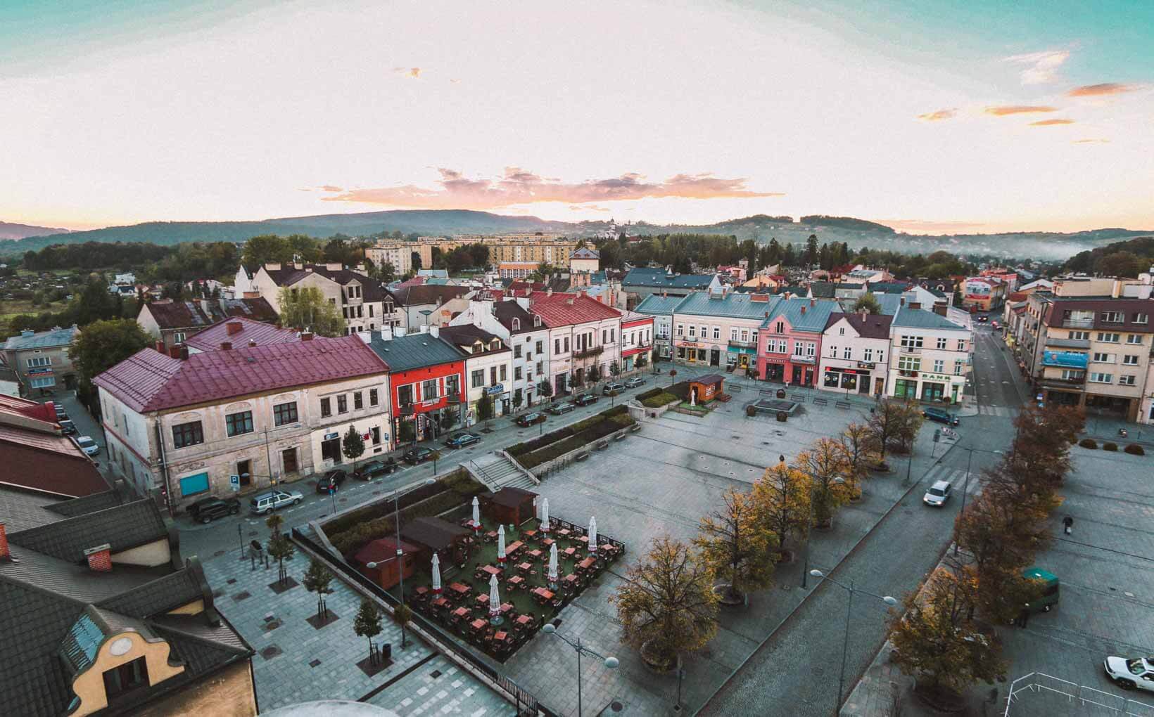 Gorlice Town View. The City of Light Gorlice- a Perfect Base for Exploration of Beskid Niski Mountains