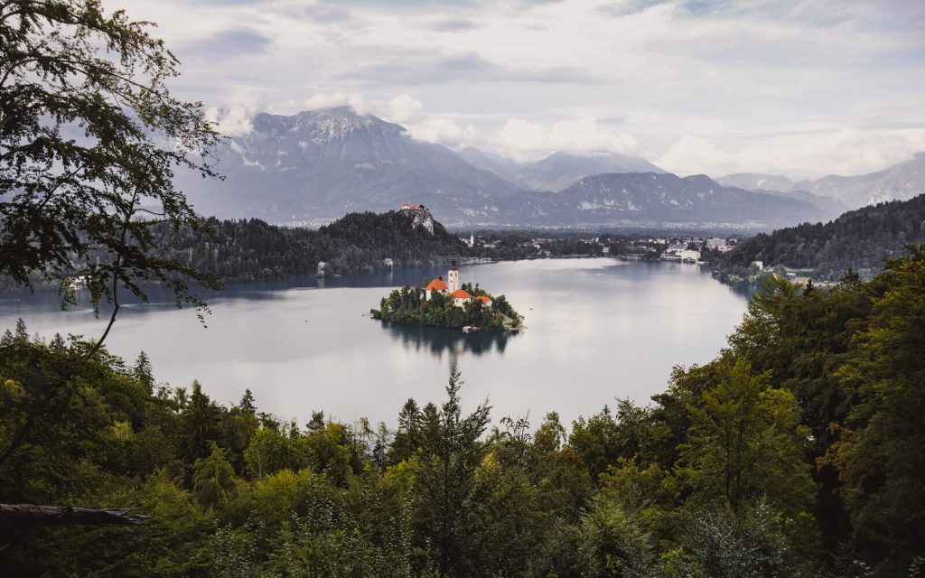 View over Lake Bled from Mala Osojnica