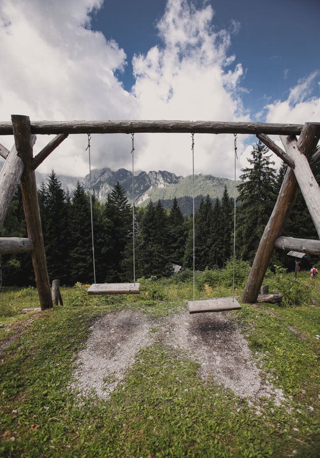 Slovenia Itinerary - Logar Valley Hike Koča na Jami swingset